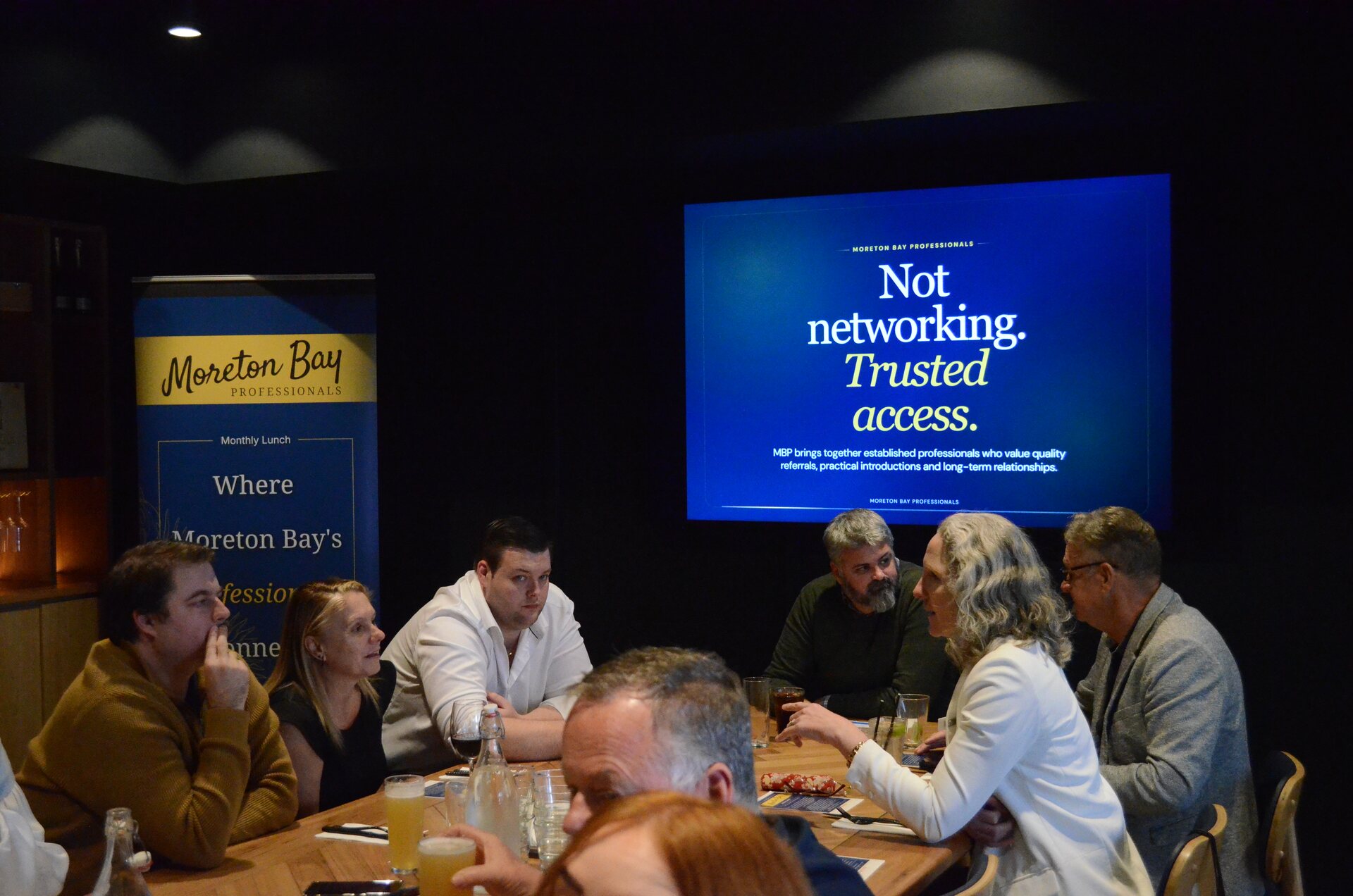 MBP members and guests at a recent gathering